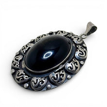 Sterling Gold Sheen Obsidian Secret Compartment Pendant