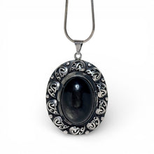 Sterling Gold Sheen Obsidian Secret Compartment Pendant