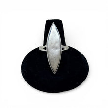 Sterling Silver Modernist Marquis Ring Size 10