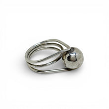 Modernist Sterling Sphere and Bar Ring Size 9 3/4