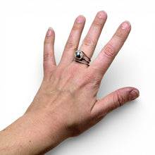 Modernist Sterling Sphere and Bar Ring Size 9 3/4