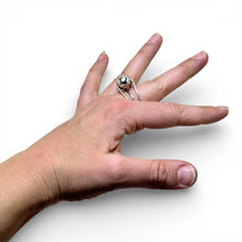 Modernist Sterling Sphere and Bar Ring Size 9 3/4