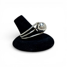 Modernist Sterling Sphere and Bar Ring Size 9 3/4