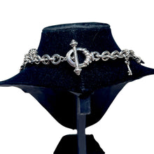 Huge Sterling Silver Charm Toggle Necklace