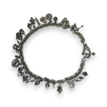 Huge Sterling Silver Charm Toggle Necklace