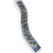 1960s Taxco Sterling Silver Wide Chain Bracelet with Turquoise