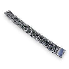 1960s Taxco Sterling Silver Wide Chain Bracelet with Turquoise