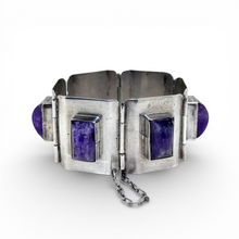 1970s Taxco Amethyst Hinge Panel Bracelet