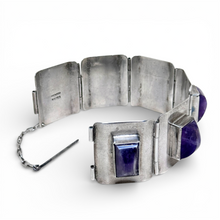 1970s Taxco Amethyst Hinge Panel Bracelet