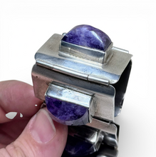 1970s Taxco Amethyst Hinge Panel Bracelet