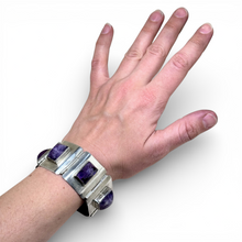 1970s Taxco Amethyst Hinge Panel Bracelet