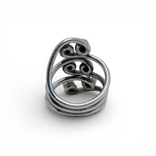 Sterling and Black Enamel Wrap Ring Size 7