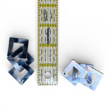 Sterling Silver Interlocking Square Drop Earrings