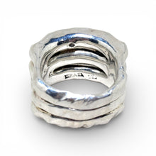 Hammered Banded Electroform Sterling Ring Size 9