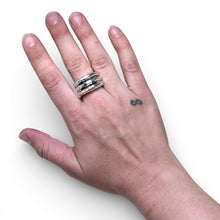 Hammered Banded Electroform Sterling Ring Size 9