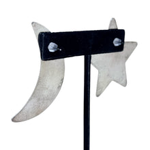 Huge Sterling Star & Moon Earrings