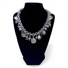 Huge Sterling Silver Charm Toggle Necklace