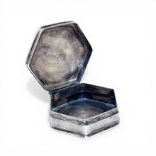 British Made Sterling Hexagonal Pill Box