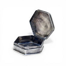 British Made Sterling Hexagonal Pill Box