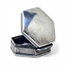British Made Sterling Hexagonal Pill Box