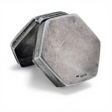 British Made Sterling Hexagonal Pill Box