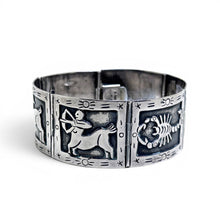 Sterling Zodiac Taxco Panel Bracelet
