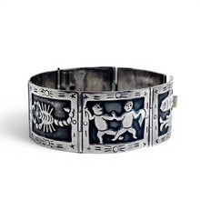 Sterling Zodiac Taxco Panel Bracelet