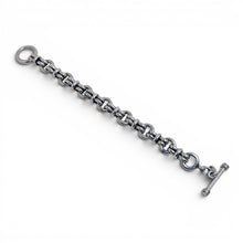 Heavy Sterling Double Link Bar Chain Toggle Bracelet