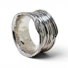 Huge Sterling Electroform Abstract Bangle
