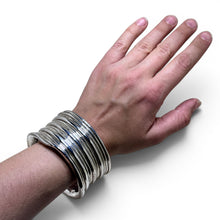 Huge Sterling Electroform Abstract Bangle