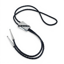 Sterling and Onyx Bolo Tie with Leather Cord