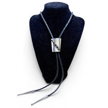 Sterling and Onyx Bolo Tie with Leather Cord