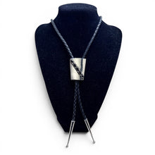 Sterling and Onyx Bolo Tie with Leather Cord