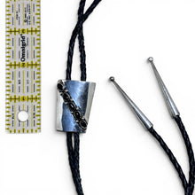Sterling and Onyx Bolo Tie with Leather Cord