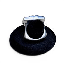 Modernist Rectangle Textured Chunky Ring Size 7