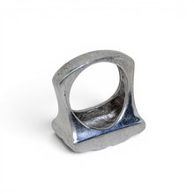 Modernist Rectangle Textured Chunky Ring Size 7
