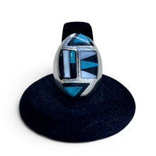 Vintage ZUNI Sterling Inlay Ring Size 9