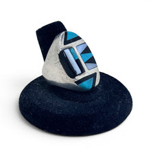 Vintage ZUNI Sterling Inlay Ring Size 9