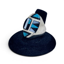 Vintage ZUNI Sterling Inlay Ring Size 9