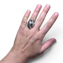 Large Chunky Abstract Sterling Ring Size 6 3/4