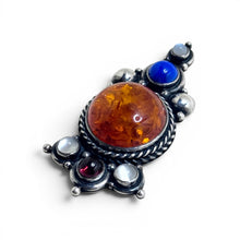 Sterling Amber Brooch
