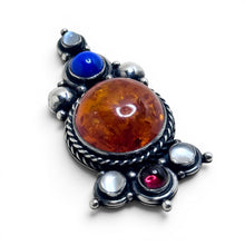 Sterling Amber Brooch