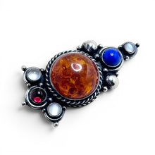Sterling Amber Brooch