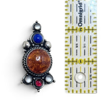 Sterling Amber Brooch