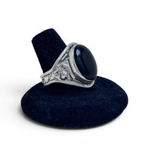 Vintage Sterling Onyx Ring Size 12