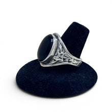 Vintage Sterling Onyx Ring Size 12