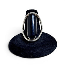 Sterling Taxco Black Enamel Cut Away Ring Size 8 1/4