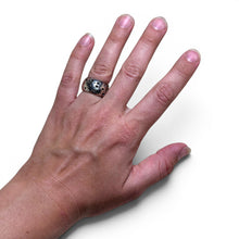 Sterling Brutalist Cut Out Ring Size 7 1/4