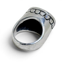 Sterling Faceted Onyx Ring Size 7