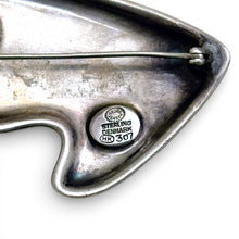 Georg Jensen Purple Enamel Mid-Century Henning Koppel Brooch No. 307